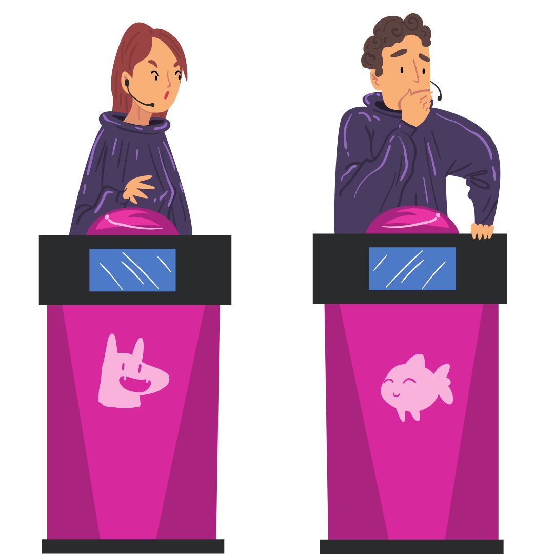 Game show trivia stands