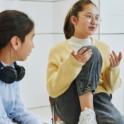 Teen speaking to other teens